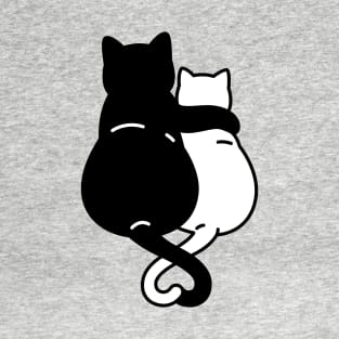 Black and white cats snuggled up together T-Shirt